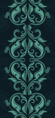 Elegant blue floral ornamental border vector