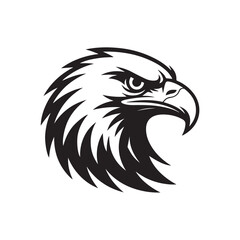 Obraz premium Fierce eagle head silhouette with intense gaze