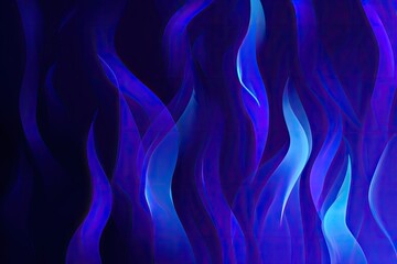 Abstract, vibrant, neon-blue flames against a dark background