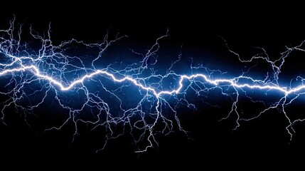 Powerful electrical discharge against a dark background.