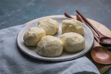 Lazy dumplings with cottage cheese and cherries inside