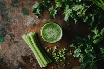 Refreshing Green Celery and Parsley Juice