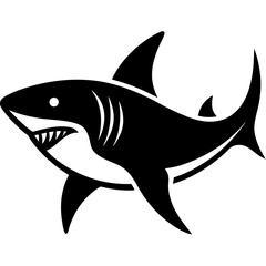 Fototapeta premium shark cartoon isolated on white