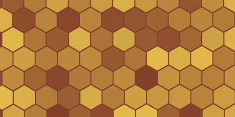 Abstract background brown mustard orange gold golden yellow cream white. Hexagon shape Gradient color. Premium. Design.