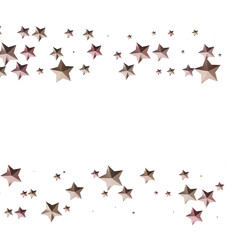 Beautiful rose gold stars scattered on white. Perfect for holiday, celebration, or dreamy designs.