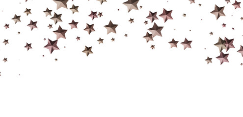 Beautiful image of rose gold stars falling on a white background. Perfect for backgrounds, cards, and more.
