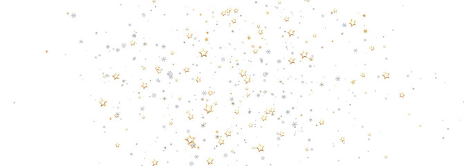 Sparkling festive background with gold and silver stars. Perfect for holidays, celebrations, and more!