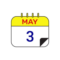 3 may calendar icon vector design illustration