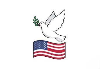 Naklejka premium Happy Veterans Day concept background. Illustration of Happy Veterans Day vector concept background for web design. USA flag, US flag, white background. High quality photo