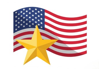 Naklejka premium Happy Veterans Day concept background. Illustration of Happy Veterans Day vector concept background for web design. USA flag, US flag, white background. High quality photo