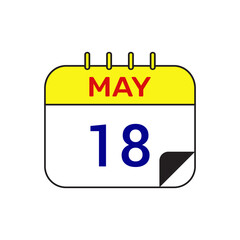 18 may calendar icon vector design illustration