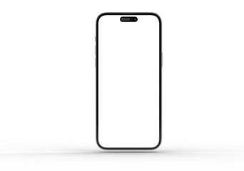 Clean smartphone mockup with blank screen, perfect for app presentations or website designs.
