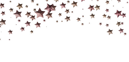 Beautiful rose gold stars falling on white. Perfect for backgrounds, cards, and more.