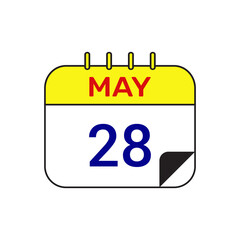 28 may calendar icon vector design illustration