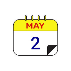 2 may calendar icon vector design illustration