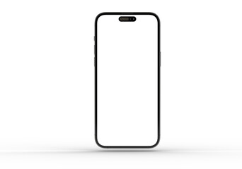 High-quality image of a modern smartphone with a blank screen, perfect for app presentations or website mockups.  Download now!