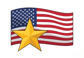 Naklejka premium Happy Veterans Day concept background. Illustration of Happy Veterans Day vector concept background for web design. USA flag, US flag, white background. High quality photo