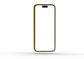 High-quality image of a modern golden smartphone with a blank screen, perfect for app presentations or mobile device showcases.