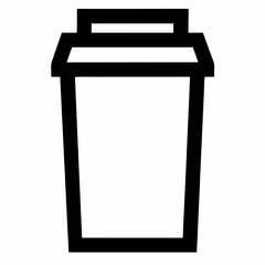 Black Line Compost Bin with Lid Vector