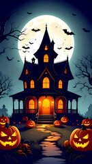 Fototapeta premium Gruselige Villa, Halloween 