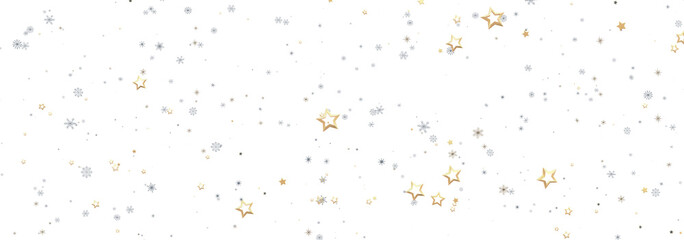 Elegant sparkly background with gold and silver stars perfect for holidays.