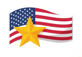 Naklejka premium Happy Veterans Day concept background. Illustration of Happy Veterans Day vector concept background for web design. USA flag, US flag, white background. High quality photo