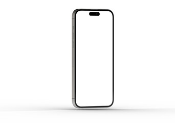 Clean smartphone mockup with blank screen, perfect for app presentations or website design.