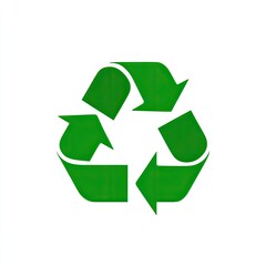 Obraz premium Green recycling symbol, three interconnected arrows forming a continuous loop