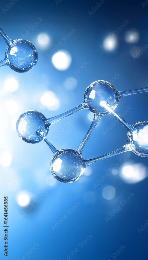 Canvas Prints molecular structures in a gradient ambiance, showcasing science and medicine in modern visualization