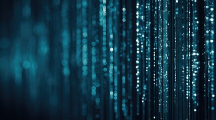 Abstract teal digital cascade.