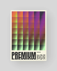 Retro-futuristic and abstract poster design. Geometric glass refraction and distortion gradient