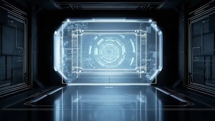 Futuristic data center visualization with bright digital interface and circuits - Powered by Adobe