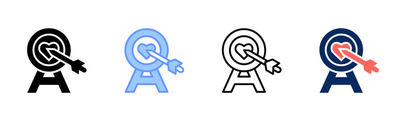 Aligned Action icon set multiple style collection