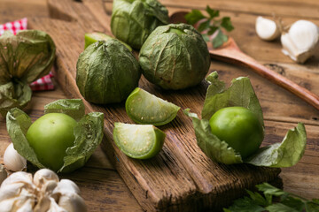 green tomatillo fruits, salsa verde ingredient