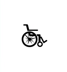 Fototapeta premium Simple black silhouette of a wheelchair