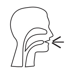 dry cough line icon
