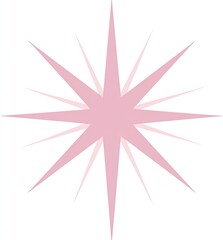 A light-pink starburst graphic on a white background.  The star has radiating light-pink lines that fade to a lighter shade toward the edges