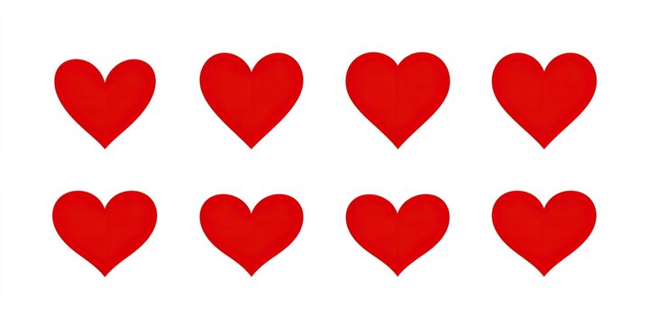 Nine red hearts arranged in a grid