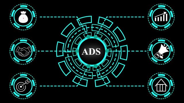 Programmatic Advertising concept. Business, Technology, Internet and network concept. map background. technology background