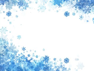 Fototapeta premium Winter scene, frame of snowflakes