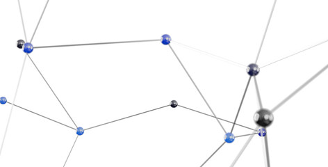 3D render of a network, showing connections and nodes. Ideal for technology, communication, and teamwork concepts.