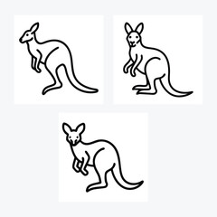 kangaroo jumping vector art silhouette