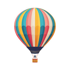 Naklejka premium colorful hot air balloon illustration with striped design for travel adventure and festival themed projects