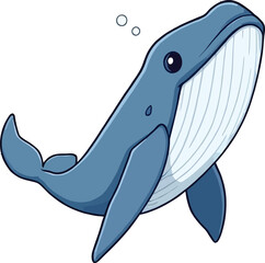 Naklejka premium Cute cartoon a illustrator vector humpback whale