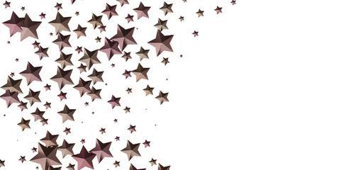 Beautiful brown stars scattered on white. Perfect for festive designs, backgrounds, and more.