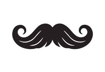 Classic black moustache silhouette design