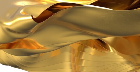 Shiny gold fabric, elegant curves, luxury texture. Perfect for websites, presentations, and more.