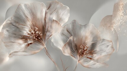 Abstract Floral Design With Beige Brown Orchid