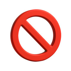 Red prohibition symbol isolated on transparent background