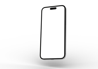 High-quality image of a modern smartphone with a blank screen, perfect for app presentations or website mockups.